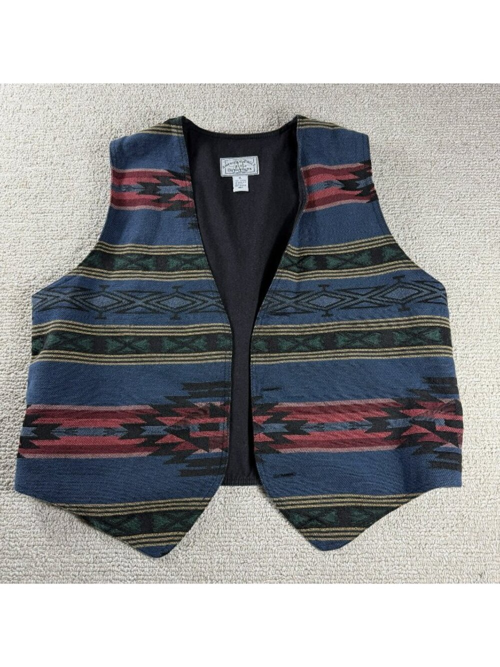 Vintage American Eagle Aztec Southwestern Textured Vest Multicolor Men’s Size XL